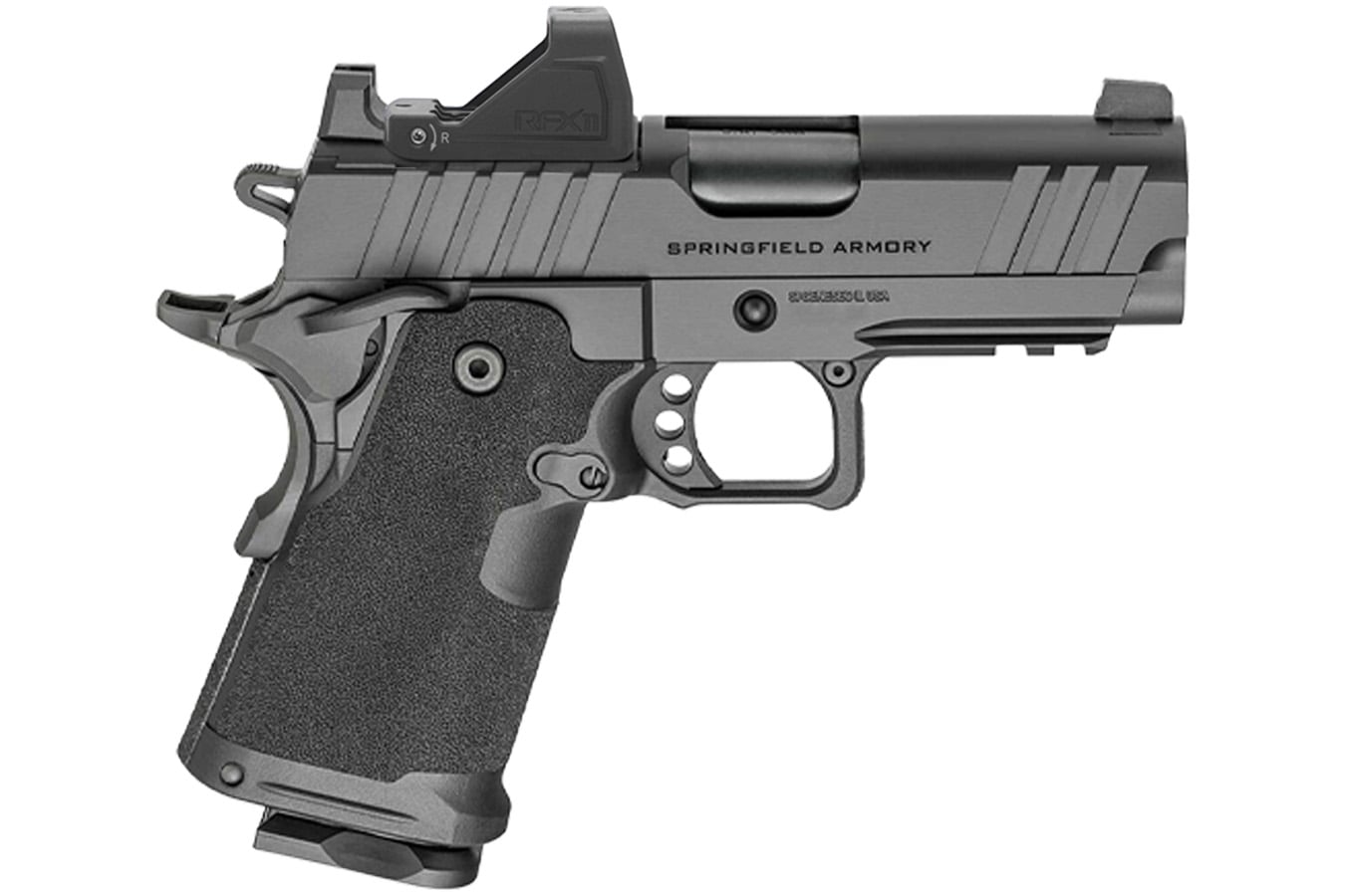 Springfield 1911 DS Prodigy 3.5 Compact 9mm Gear-Pac with Viridian RFX-11 Green Dot, 4 Magazines and Pistol Bag